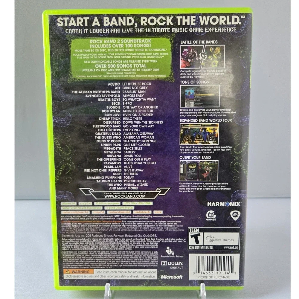 AC/DC Live: Rock Band Track Pack & Rock Band 2 Bundle - Xbox 360 - 2 Games CIB‎